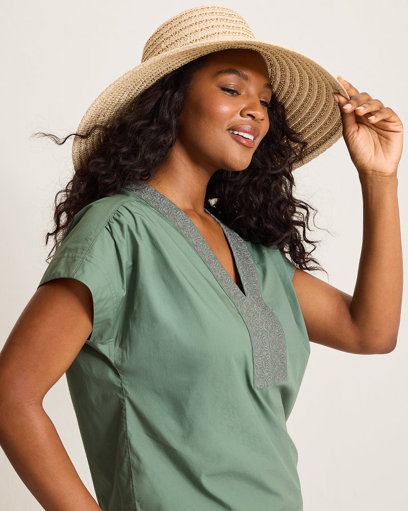 Ribbon Round Crown Packable Sun Hat - Blush
