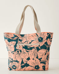 Aloha Collection Flor Del Mar Day Tripper Tote - Dark Teal/Peachy