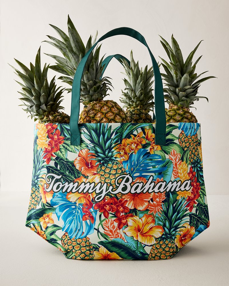 The Pineapple Blooms Tote - Tropical Green