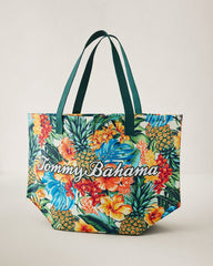 The Pineapple Blooms Tote - Tropical Green